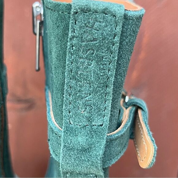 Swedish Hasbeens High-Heeled Jodhpur Boots green suede size 39EU - Picture 6 of 11